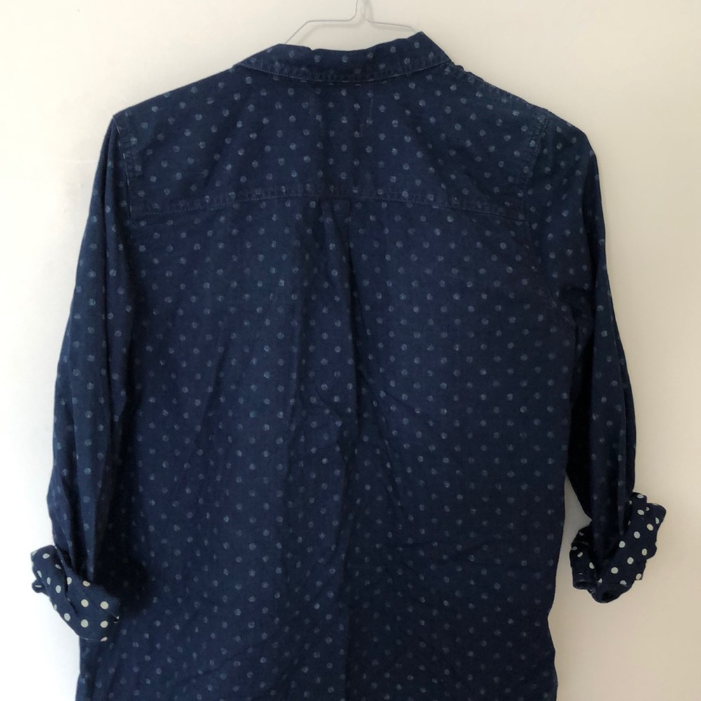 Blue shirt with faded white polka dots - Picture 4 of 4